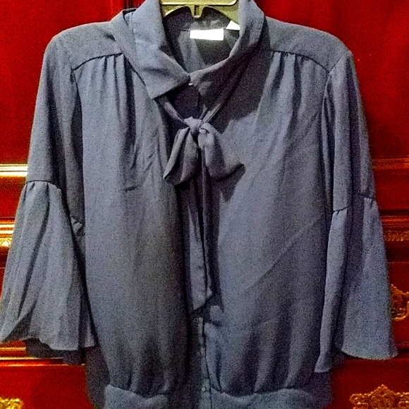 3 Ladies Blouses with Tie - Picture 1 of 4